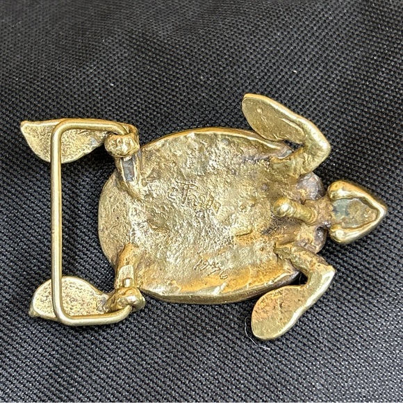 Vintage 1976 Carl Tasha Signed Numbered Sea Turtle Brass Belt Buckle #316/1000 - Picture 7 of 9